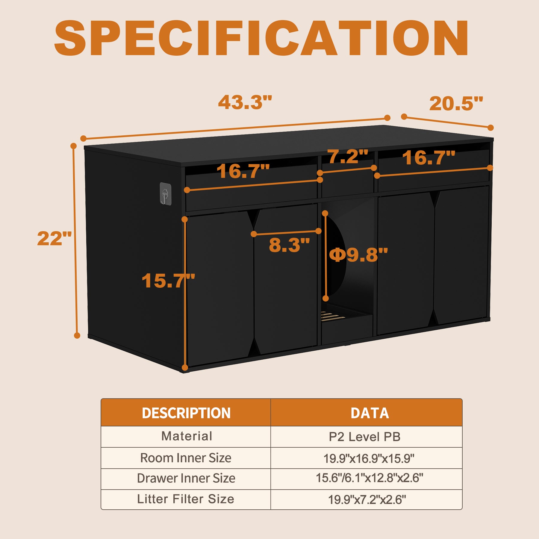 Stackable Cat Litter Box Enclosure with 3 Drawers - Space-Saving Pet Furniture for Small Apartments & Multi-Cat Homes