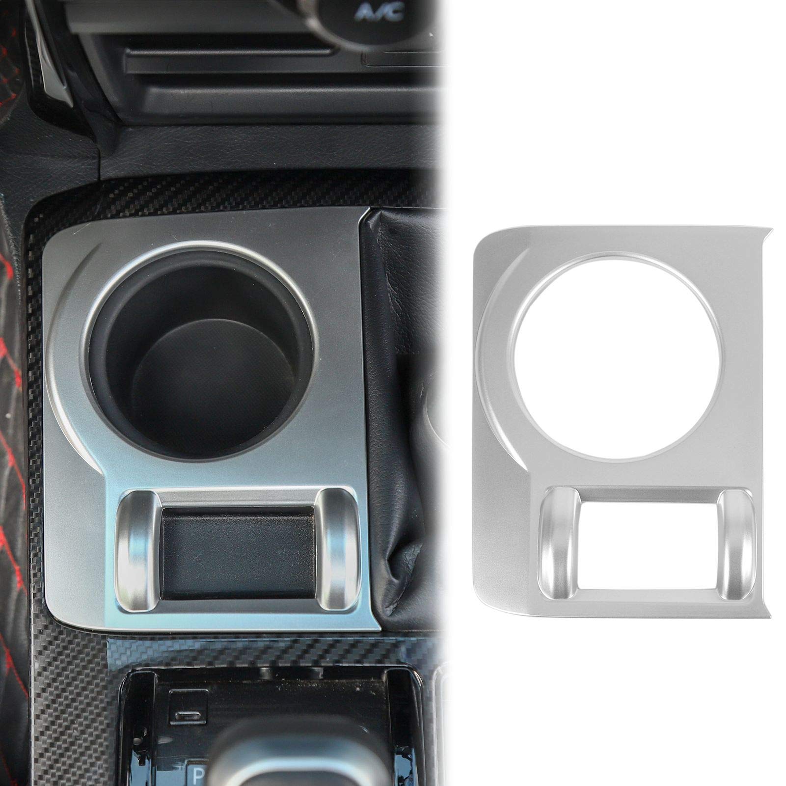 JeCar 4WD Gear Shift Panel Cup Holder Cover Trim for 2010-2020 Toyota 4Runner TRD Pro & Off-Road Models - Silver | Durable Interior Accessory for Off-Roading & Daily Driving