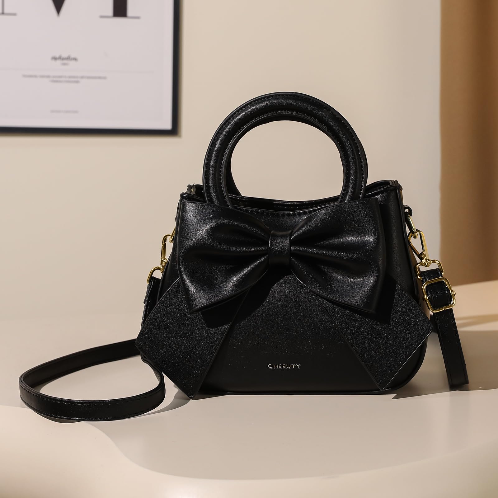 Stylish Vegan Leather Crossbody Bag for Women - Small Purse with Top Carry Handle & Cute Bow Knot | Perfect for Everyday Use, Travel & Shopping