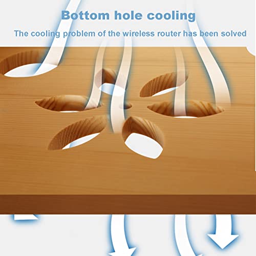 Wall Mount Router Shelf with Cable Management - 2 Tier Floating Storage Box for WiFi Modem, Power Strips & Electronics - Hide Wires & Organize Home Office (50 x 20 x 18.5cm) - Perfect for Living Room, Bedroom & Workspace Organization