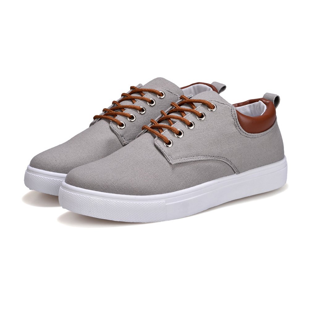 Men's Low Top Canvas Sneakers - Comfortable Lace Up Casual Shoes for Running & Walking - Gray Size 11 M US - Perfect for Everyday Wear, Gym & Outdoor Activities