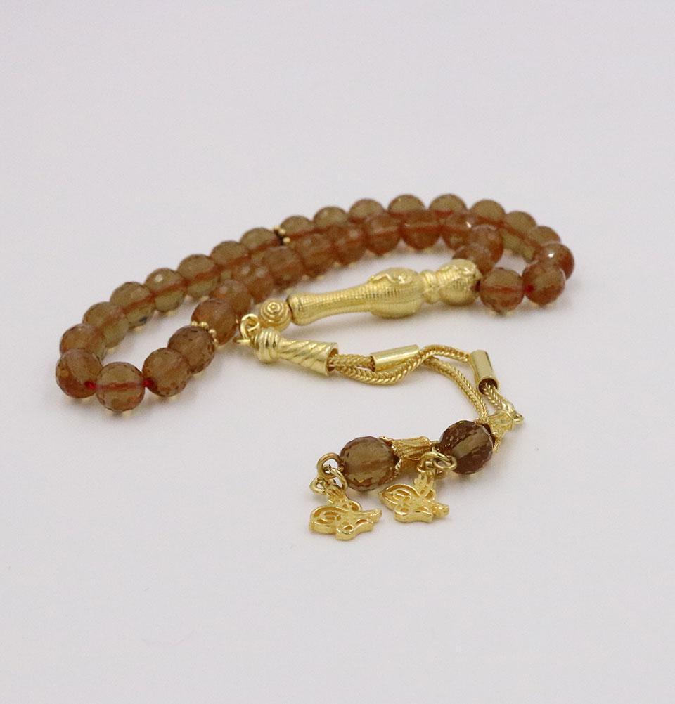 Luxury Islamic Tesbih Prayer Beads - 33 Count Zultanite & Sterling Silver Tughra Design | Perfect for Daily Dhikr, Gift Giving & Spiritual Practice
