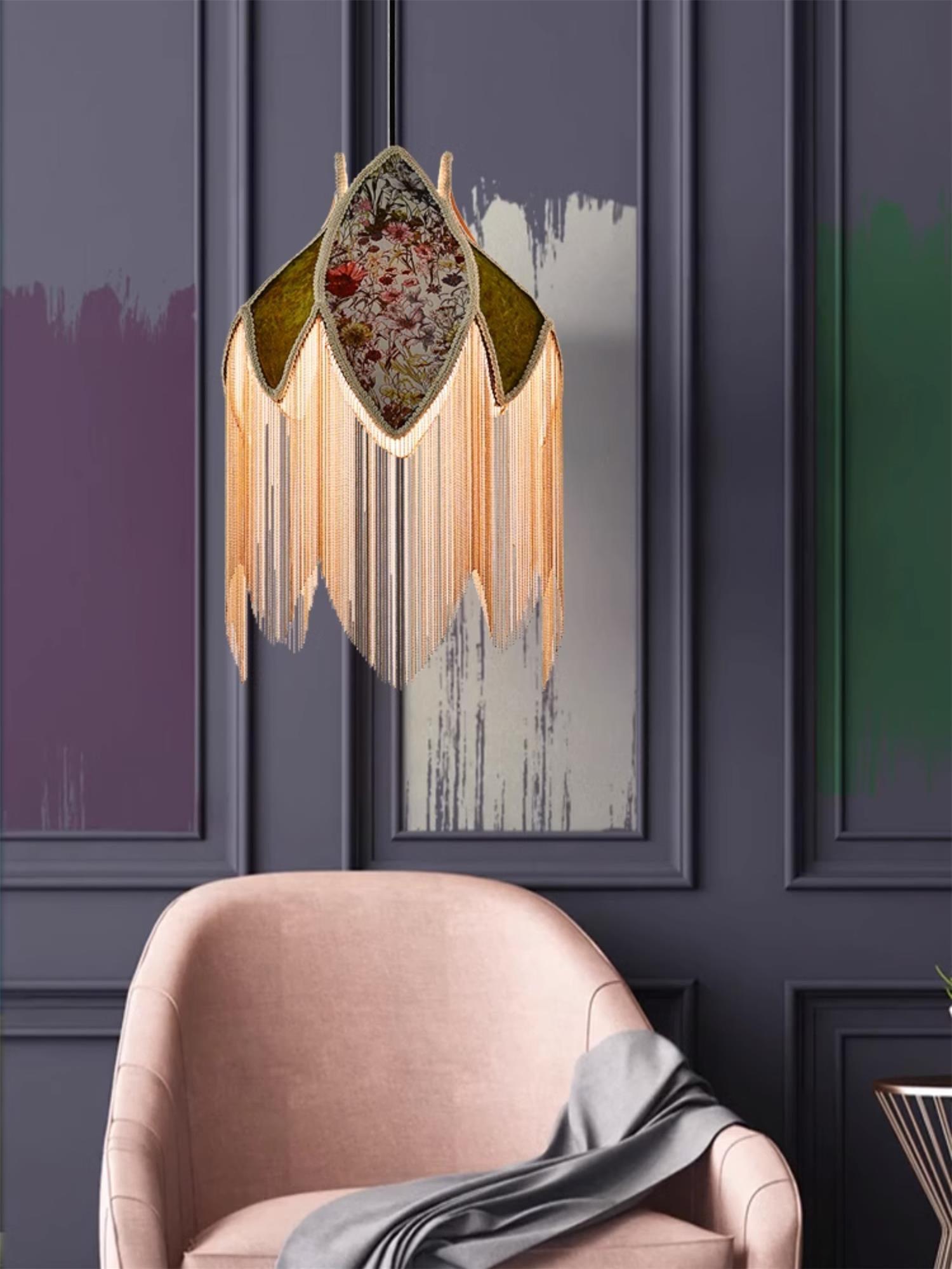 Stylish Bette Fringed Pendant Lamp - Modern Boho Chandelier for Dining Room, Bedroom & Living Room Decor
