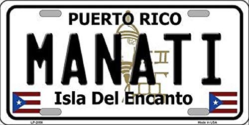 ZMKDLL Vintage Metal Tin Sign - Manatee Puerto Rico Novelty License Plate Wall Art (12x6 Inches) - Retro Car Decor, Garage Man Cave, Bar & Restaurant Decoration