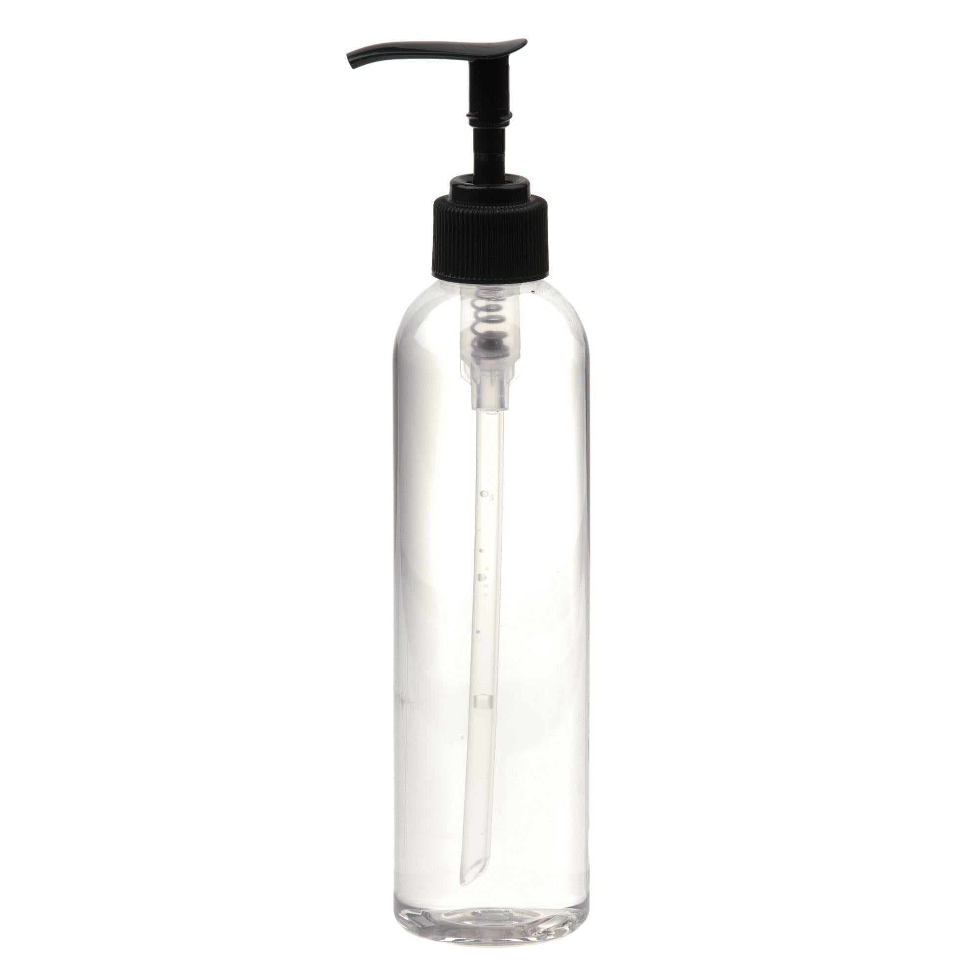 8oz Clear Plastic Bottle with Locking Black Pump - Ideal for Travel, Cosmetics, and DIY Projects