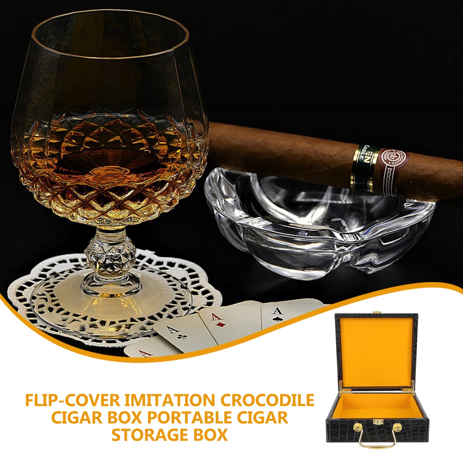 Premium Wooden Cigar Humidor Box with Flip-Top Lid - Handcrafted Storage Case for Cigars, Jewelry & Collectibles - Perfect for Gifting, Home Decor & Special Occasions
