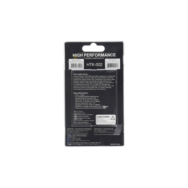 Cooler Master HTK-002 U1 High Performance Thermal Grease Paste for CPU & GPU Cooling - Perfect for PC Builds, Laptop Upgrades, and Gaming Rigs