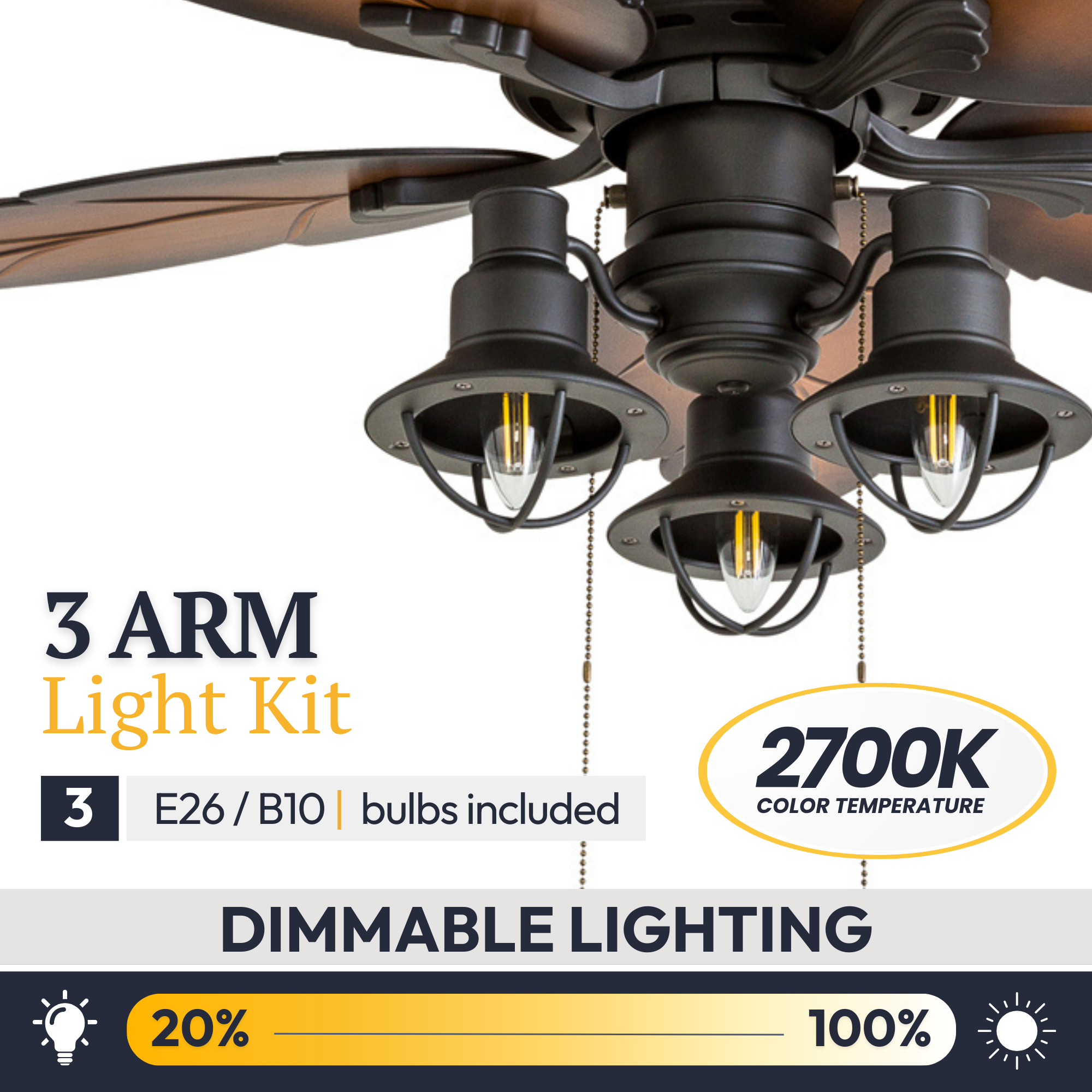 52 Inch Bronze Ocean Crest Ceiling Fan with Remote Control - Indoor/Outdoor Use for Living Room, Bedroom, Patio & Covered Porch