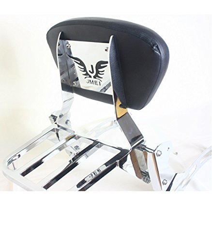 Kawasaki Vulcan VN900 Classic/Custom Sissy Bar Backrest with Heavy Duty Luggage Rack - Comfortable Passenger Support for Long Rides & Motorcycle Touring Accessories
