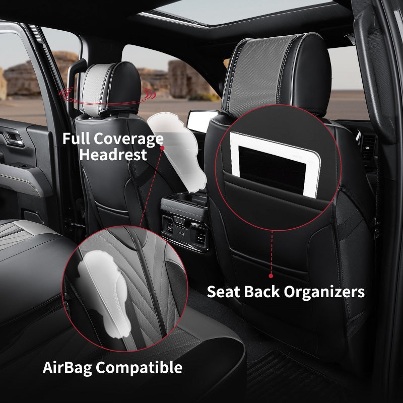 Chevrolet Silverado Universal Seat Covers 2007-2024 | Waterproof & Durable | Fits 40/60 Split Rear Seats | Perfect for Trucks, Work & Outdoor Adventures