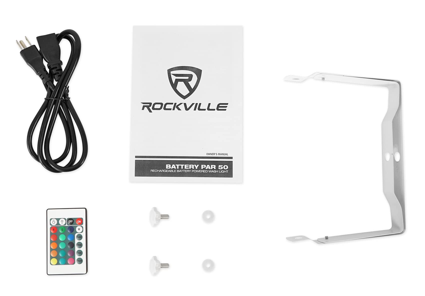 Rockville PAR 50 White Rechargeable Battery Wash Up Lights with Remote Control & Carrying Backpack - 6 Pack for Stage Lighting, DJ Shows, and Event Productions