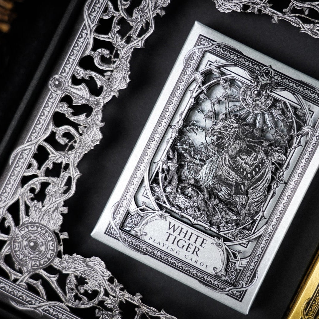 White Tiger Black Gold Box Set - Premium Collectible Gift Set for Home Decor, Office Display & Feng Shui