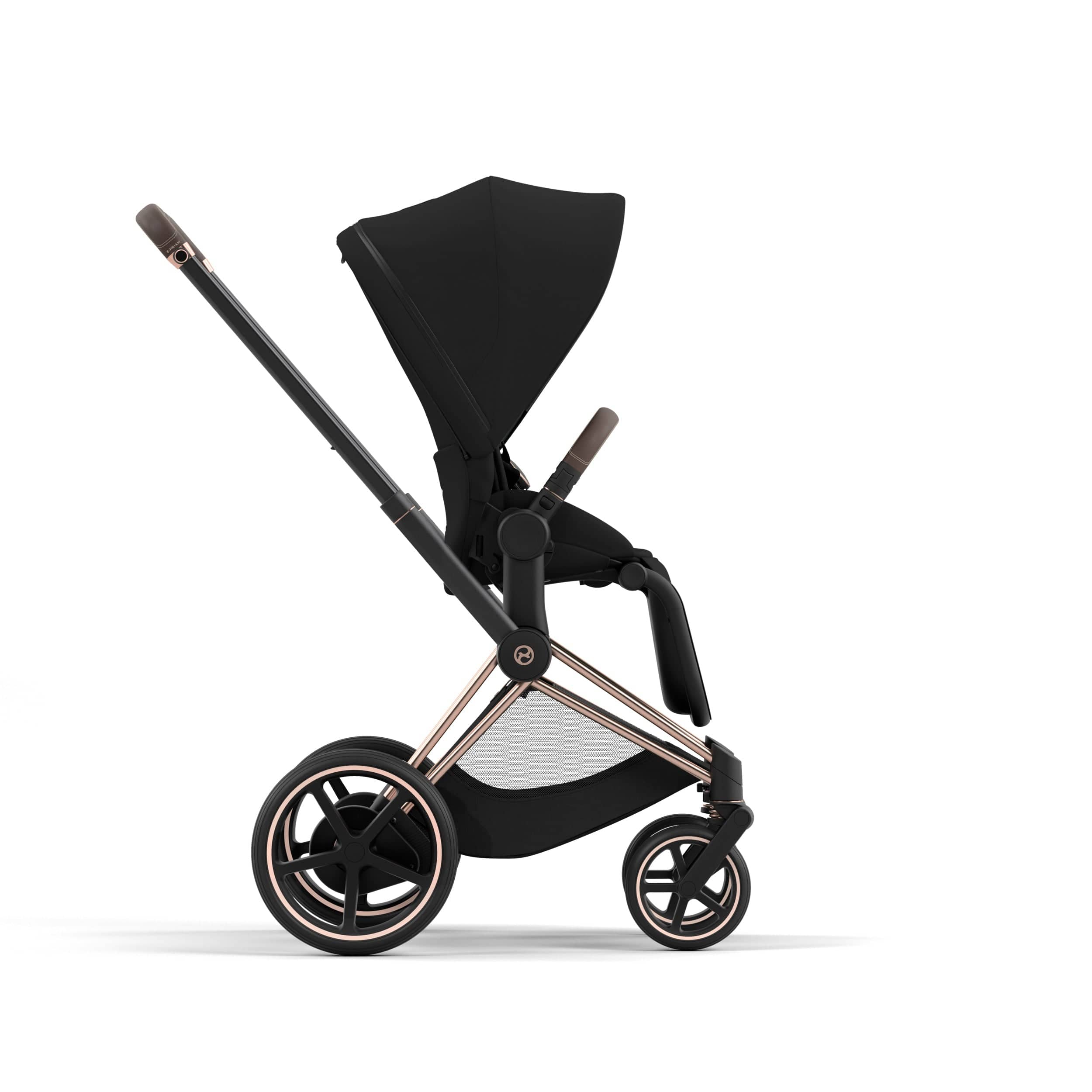 Cybex ePriam 2 Complete Stroller - Rose Gold & Brown Luxury Baby Stroller with All-Wheel Suspension | Perfect for City Walks, Shopping & Travel