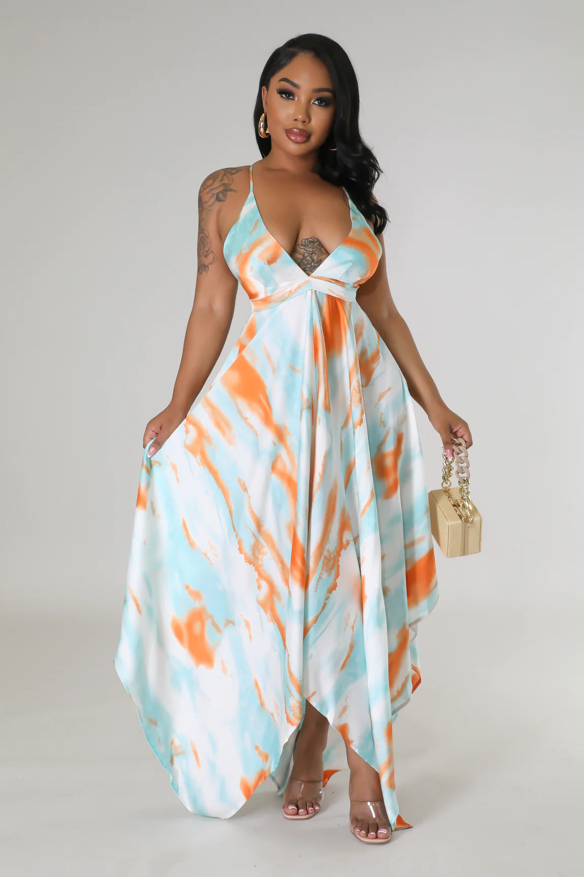 Aruba Vacation Dress - Flowy Summer Beach Dress for Women, Tropical Floral Print, Lightweight & Comfortable - Perfect for Beach Getaways, Pool Parties & Tropical Vacations