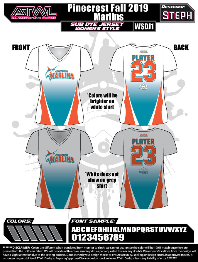 Pinecrest Fall League Women's Sublimated Dye Jersey - Breathable & Stylish Basketball Uniform for Games & Team Sports