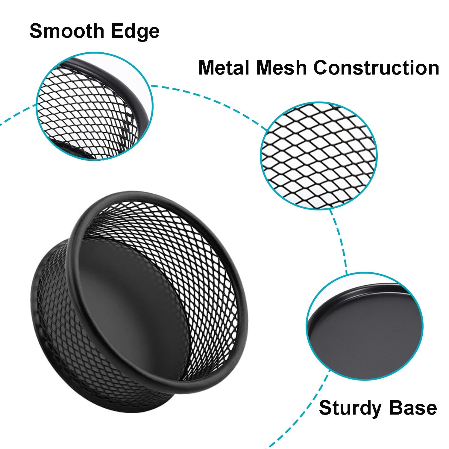 Ragyzity 2-Pack Metal Mesh Paper Clip Holder - Desk Organizer for Binder Clips & Office Supplies | Durable Wire Mesh Dispenser for Home, Office & School Use | Perfect for Organizing Desk Accessories & Stationery