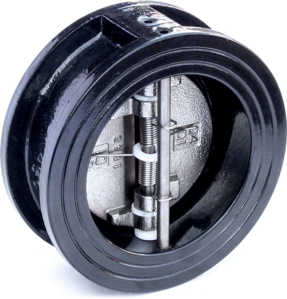 4 Inch Wafer Style Double Wing Check Valve - Cast Iron - High Pressure Flow Control - Ideal for Plumbing, HVAC, and Industrial Applications