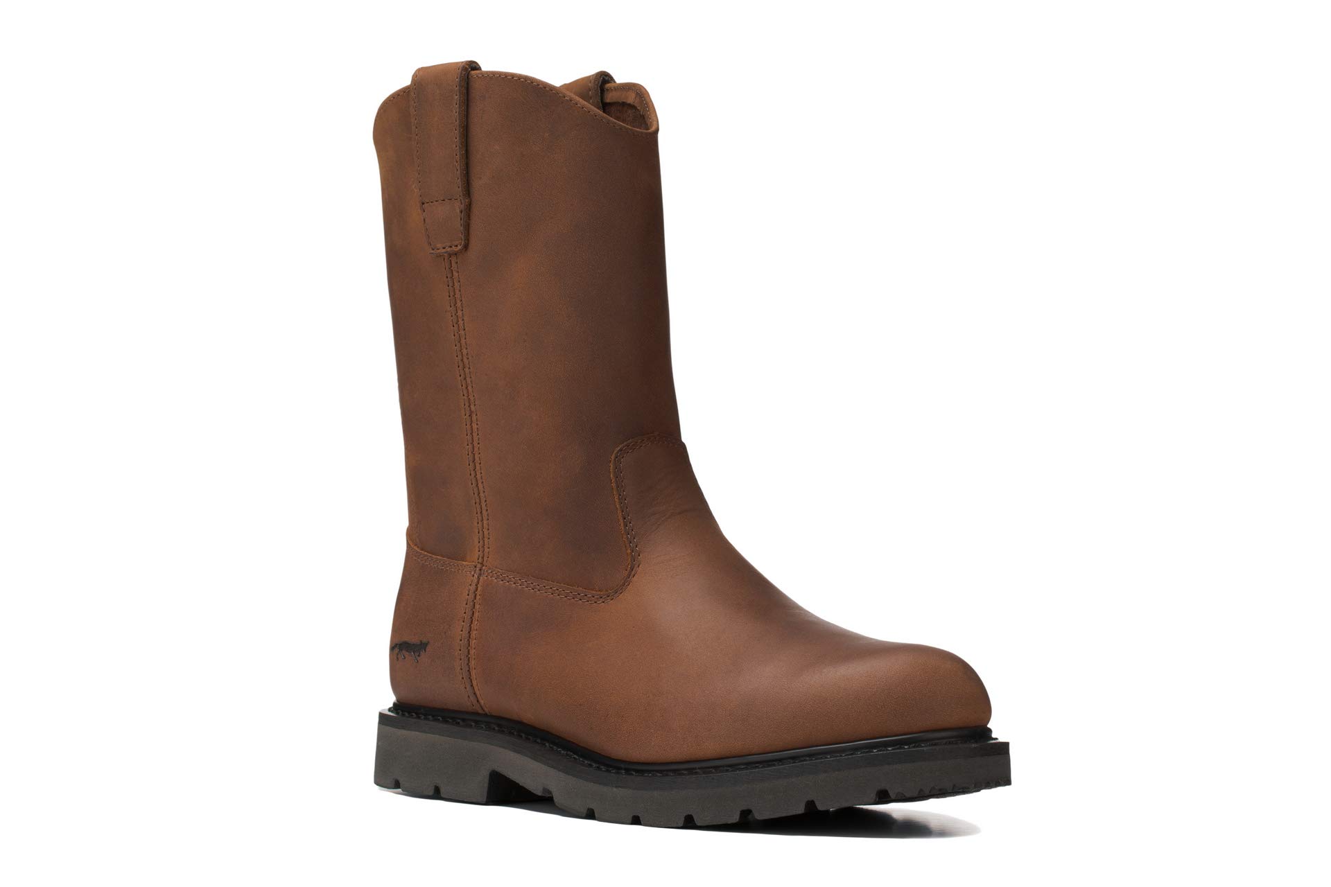 Golden Fox Men's Leather Wellington Work Boots - Waterproof, Slip-Resistant for Farm, Construction & Outdoor Use - Durable Safety Boots for Heavy Duty Work & Hiking
