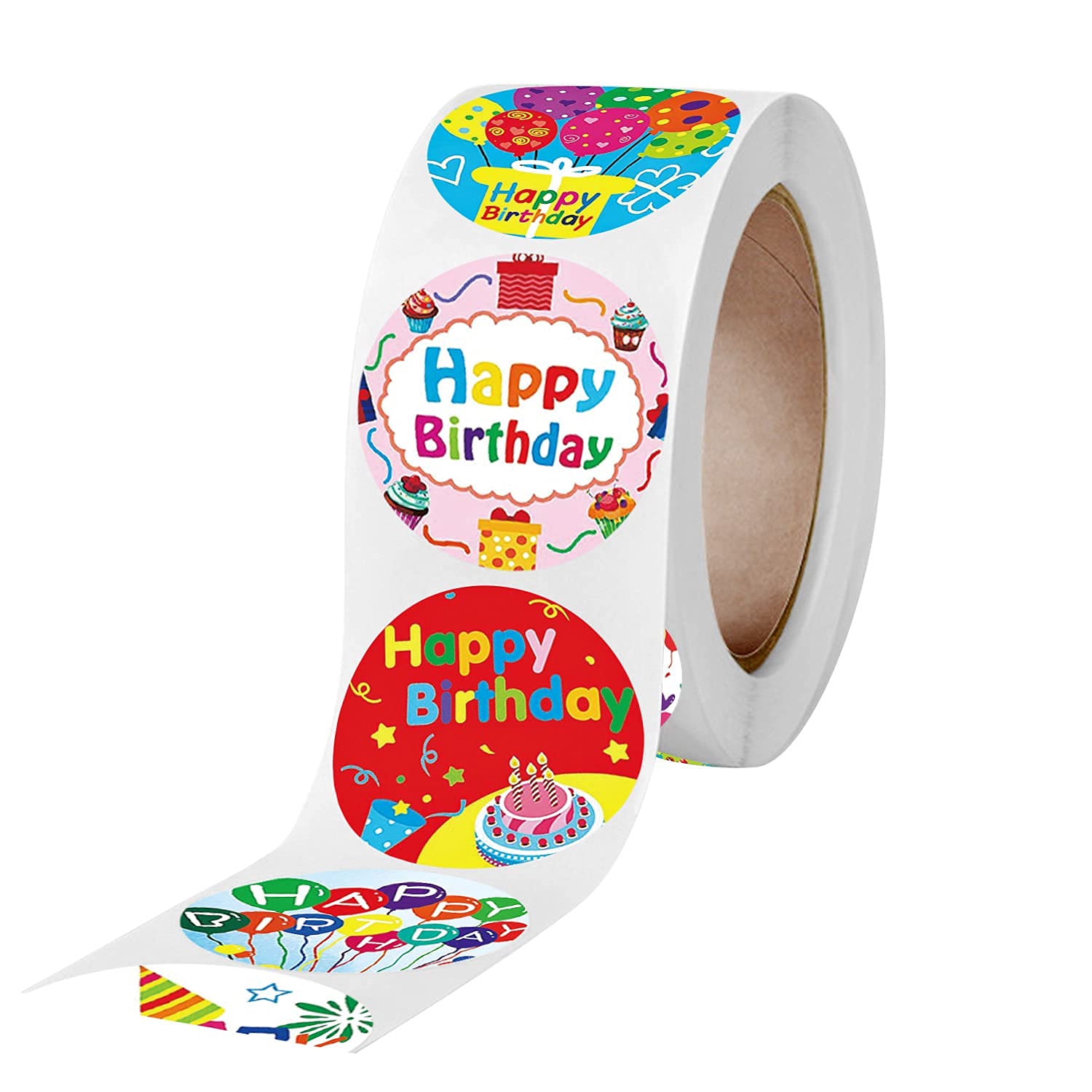 Pink Forest Happy Birthday Stickers - Round Decorative Sealing Labels for Party Decorations | Perfect for Kids & Adults Birthday Celebrations, Classroom & Home Decor | Bulk Pack of 50pcs