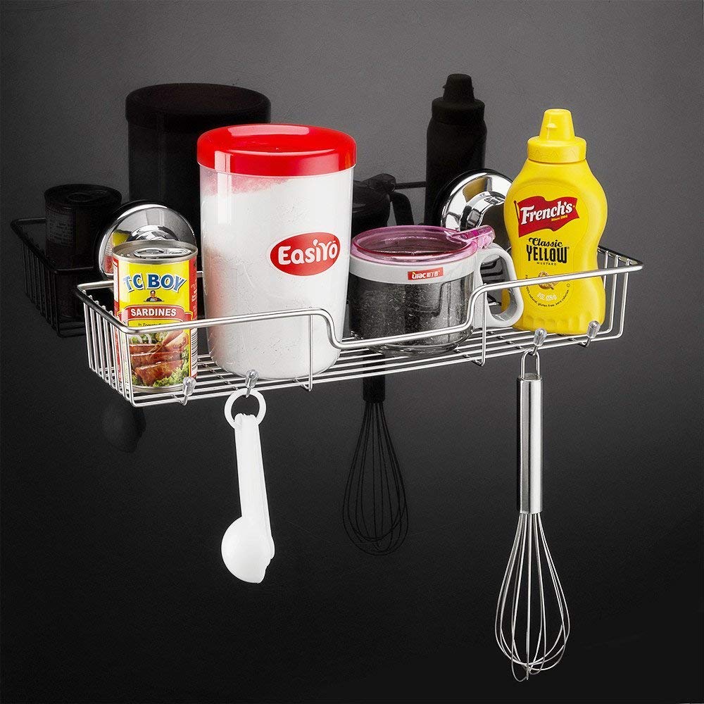 iPEGTOP L-4 Strong Suction Cup Shower Caddy - Rustproof Stainless Steel Bathroom Organizer for Shampoo, Soap, Conditioner & Razor Storage - Perfect for Small Spaces & Clutter-Free Showers