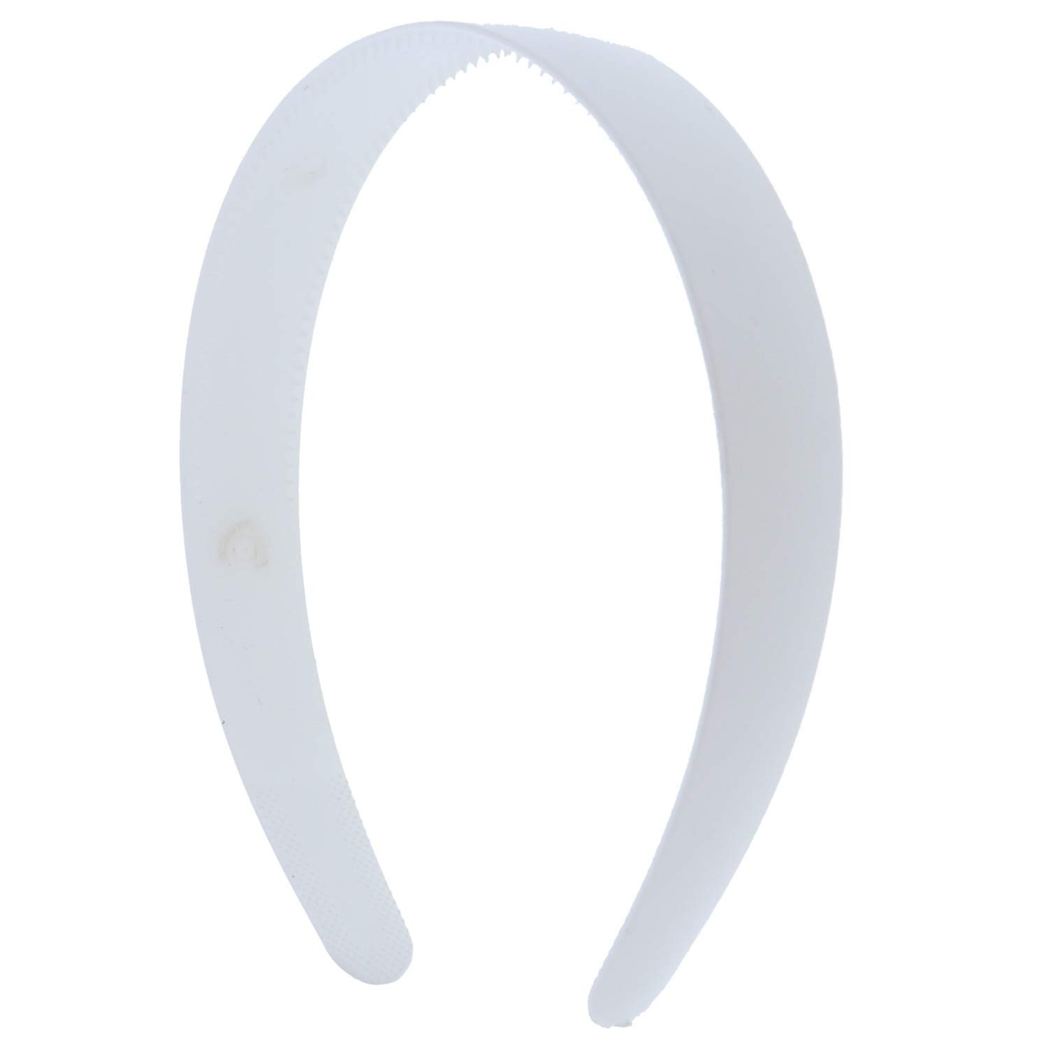 HAPPYMATES 2 Pack White Plastic Headbands - 1 Inch Wide Teeth Plain Hair Bands for Women & Girls | DIY Hair Accessories for School, Work, Sports and Everyday Use