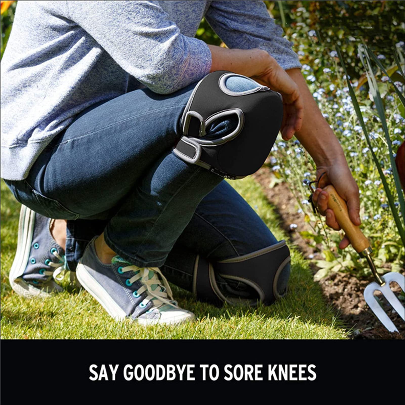 EEUK Soft Comfort Gardening Knee Pads - Adjustable Anti-Slip Knee Cushions for Gardeners, Cleaning, Floor Scrubbing & Pruning - Purple Kneeler for Outdoor Work & Home Use