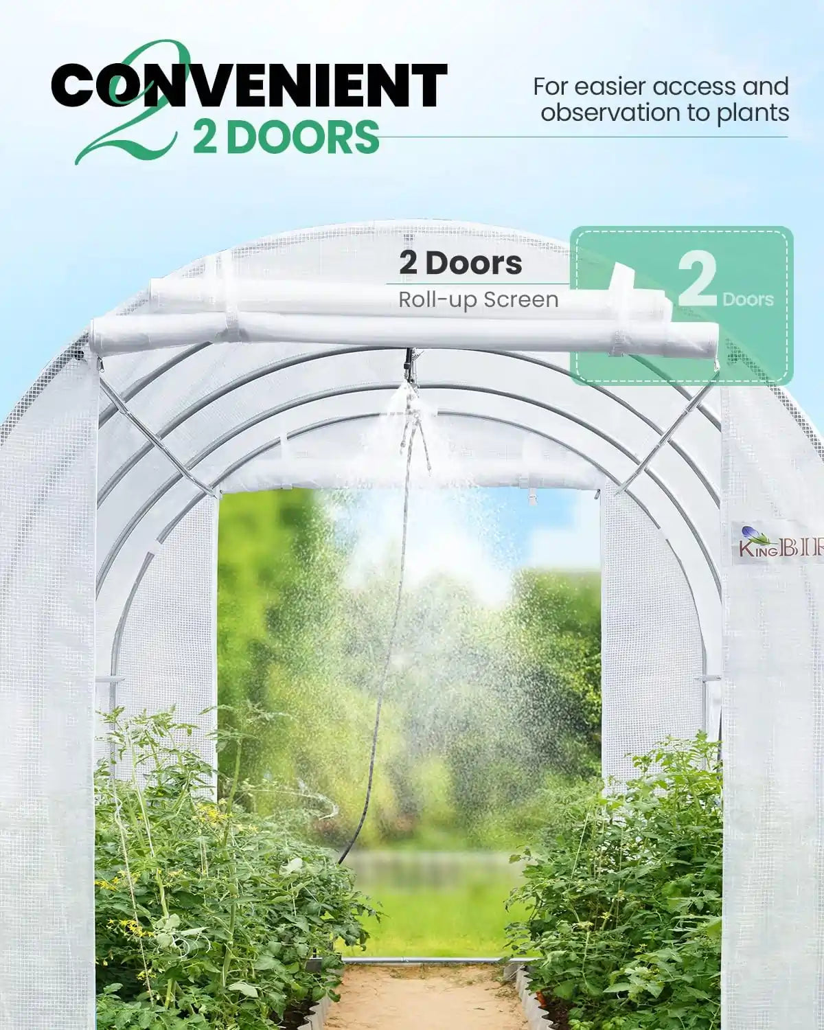 15' x 6.6' x 6.6' Walk-in Greenhouse Kit with Sturdy Frame & UV Protection - Perfect for Backyard Gardening, Plant Growing & Seed Starting