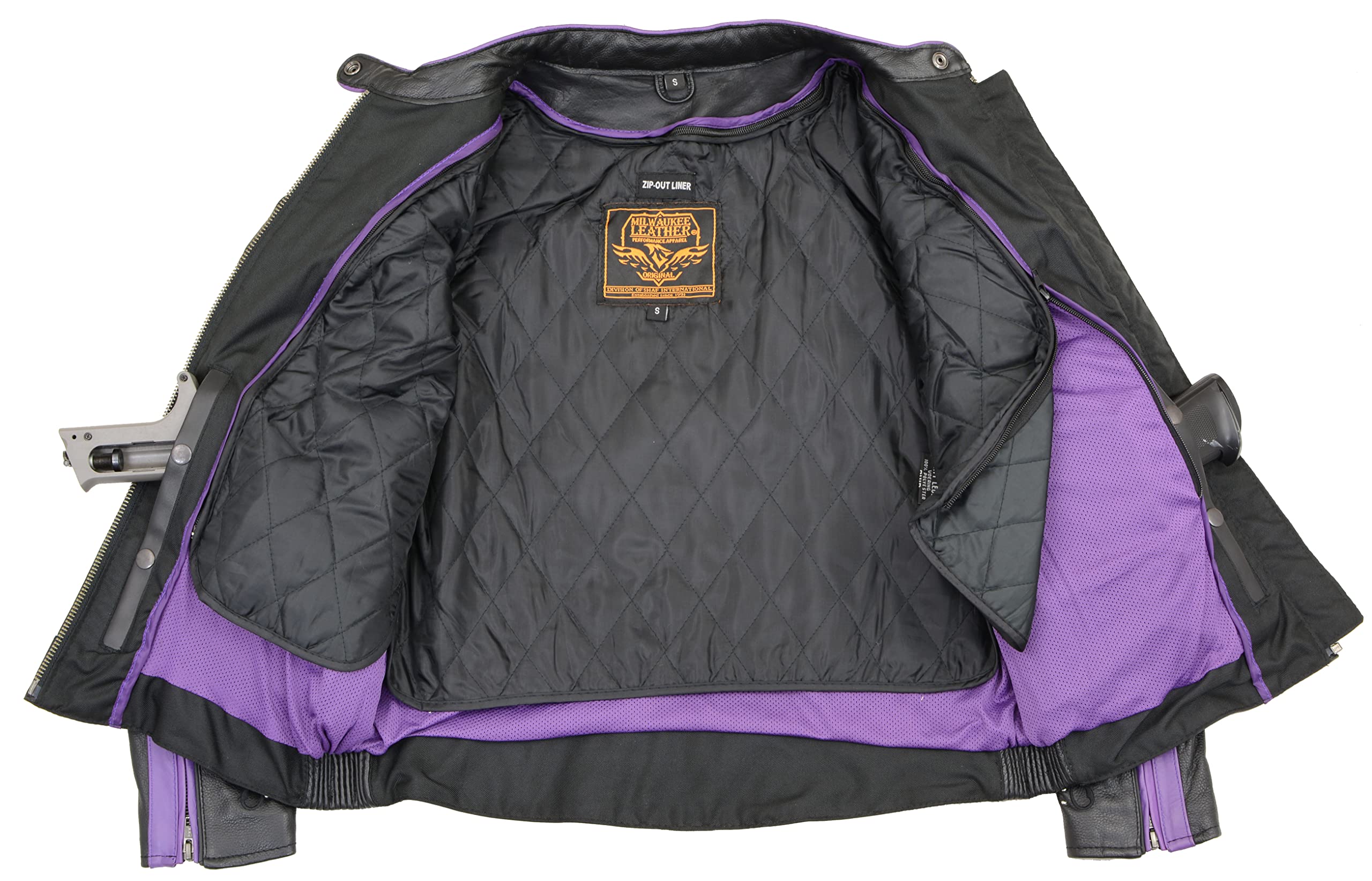 Milwaukee Leather ML1952 Women's Black Embroidered Wing & Stud Design Leather Scooter Jacket | Motorcycle Riding Jacket for Women | Perfect for Bikers, Commuters & Fashion Enthusiasts