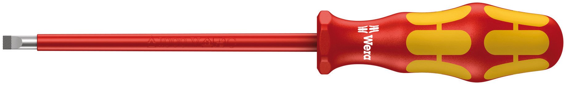 Wera 05006120001 Kraftform Plus VDE 160i Insulated Slotted Screwdriver with Lasertip - 5.5mm Head, 5