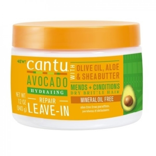 Cantu Avocado Hydrating Repair Leave-In Conditioner for Natural Hair - Deep Moisture & Damage Treatment for Curly, Coily, Textured Hair - Perfect for Daily Hydration & Styling