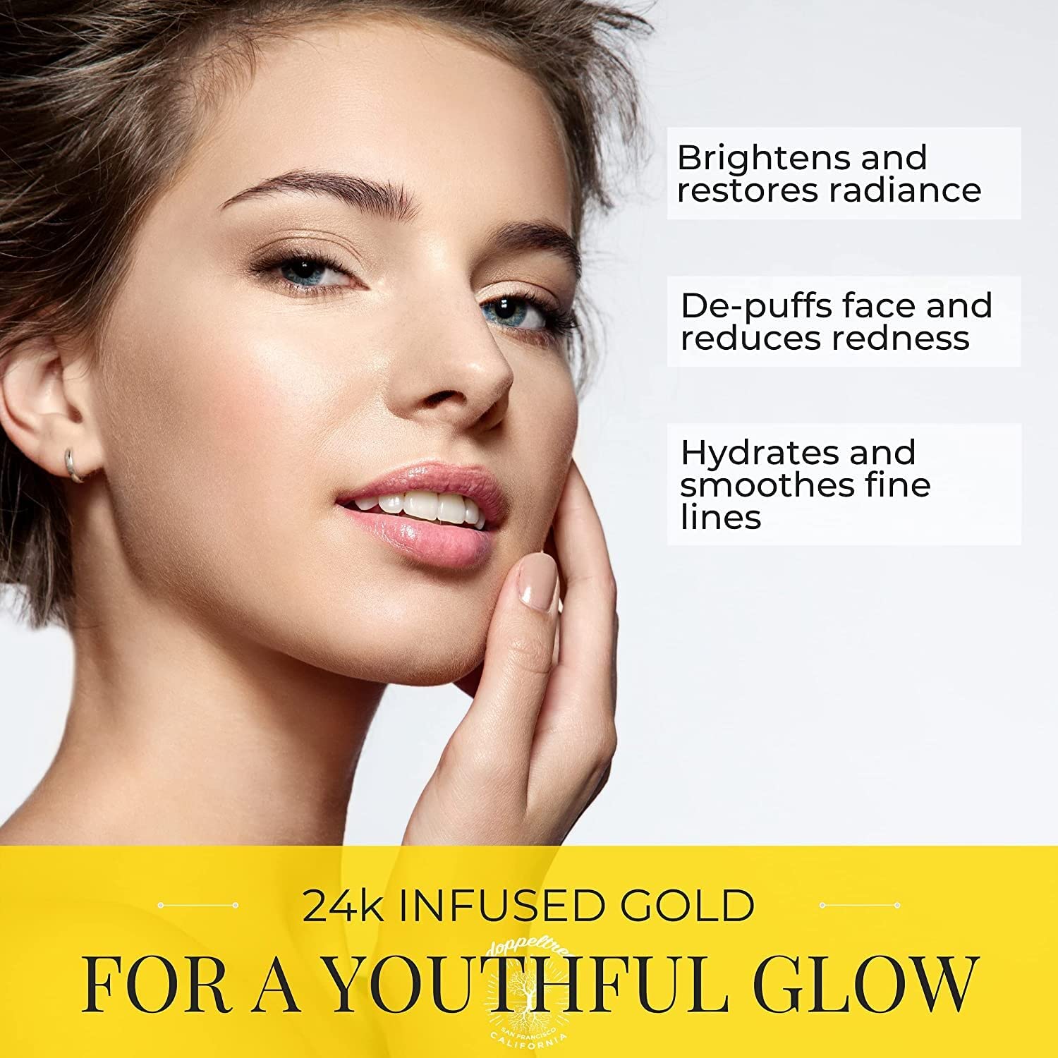 Doppeltree 24K Gold Hydrogel Facial Mask - Hydrating & Anti-Aging Sheet Mask with Collagen & Hyaluronic Acid for Skin Care & Beauty | Perfect for Spa Night, Self-Care Routine & Gift Giving