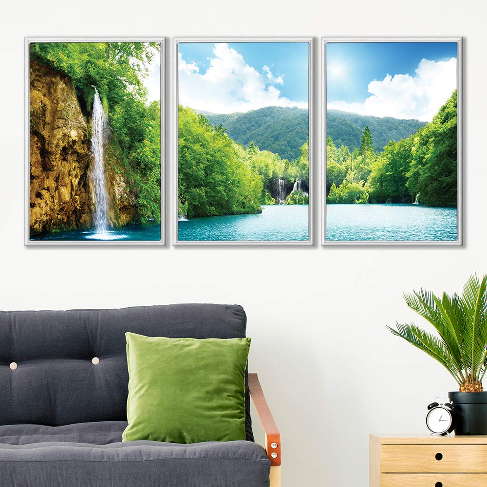 Wall26 3-Panel Framed Canvas Wall Art Set - 24x36 Inch Scenery Landscape Paintings for Living Room & Bedroom Decor - Ready to Hang Home Decoration Perfect for Housewarming Gifts & Interior Design