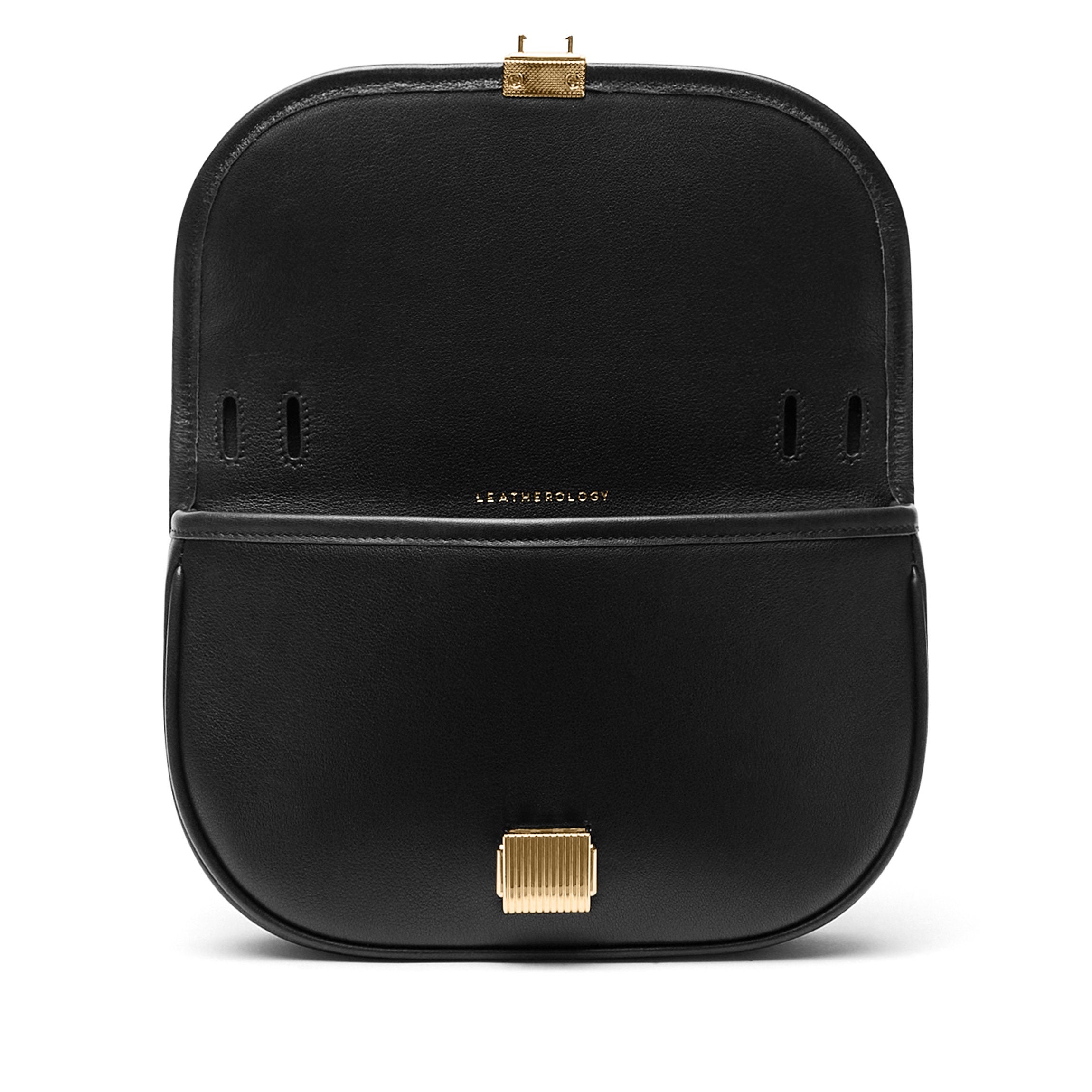 Katy Small Saddle Crossbody Bag in Black Onyx - Stylish Leather Purse for Women, Perfect for Everyday Use, Work, and Travel
