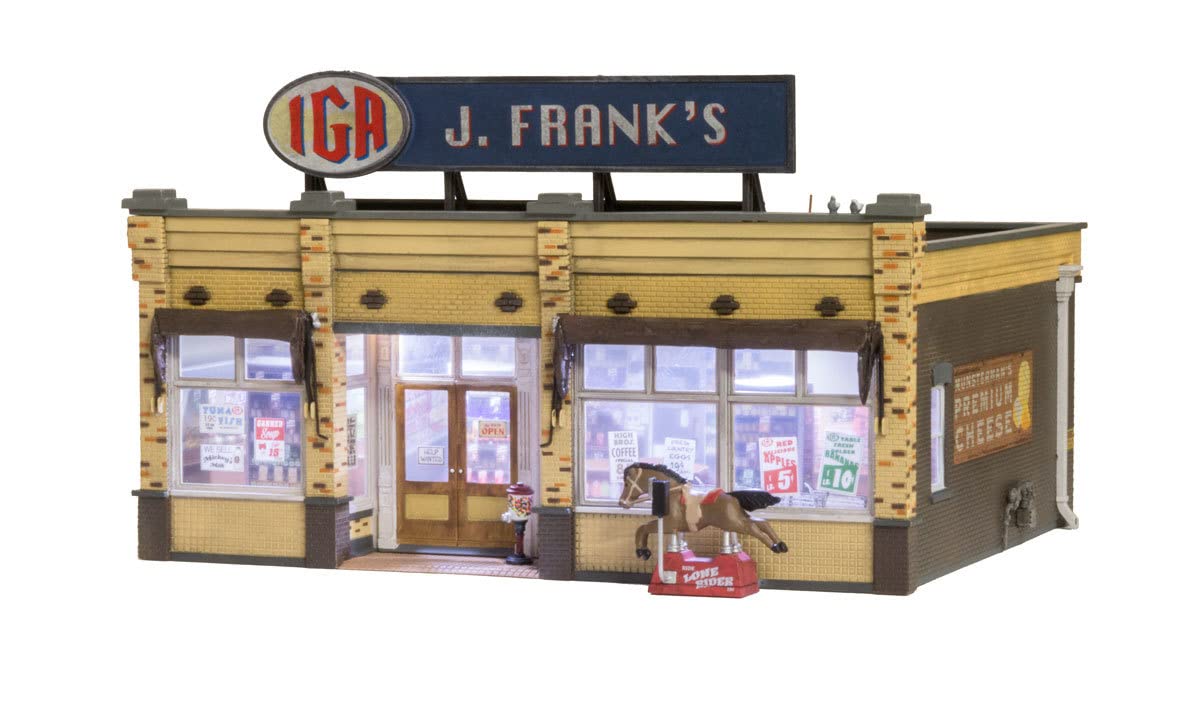 Woodland Scenics WOOBR5851 O Scale Built-Up J. Frank's Grocery - Perfect for Model Train Layouts & Diorama Displays