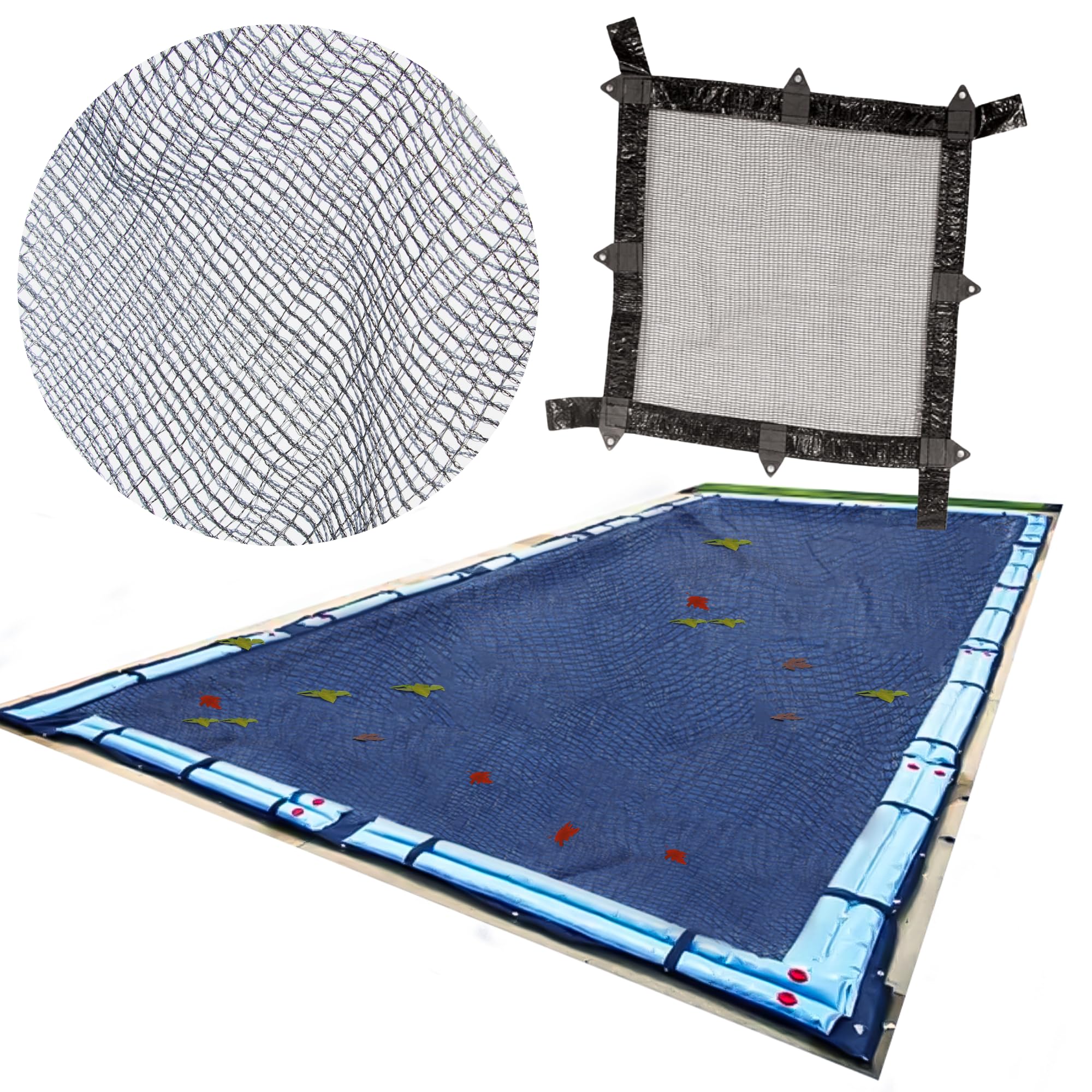 Buffalo Blizzard Leaf Net Cover for 16x36 ft Rectangle In-Ground Pools | Heavy Duty Winter Pool Cover Protector | Keeps Leaves & Debris Out | Perfect for Fall & Winter Pool Maintenance