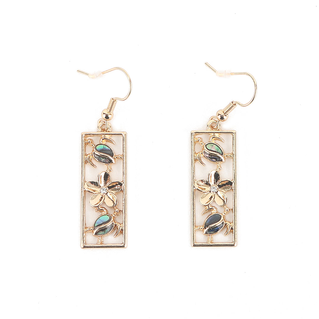 Makamae 3 Turtle Gold Earrings for Women - Hawaiian Style Jewelry for Beach, Wedding & Everyday Wear