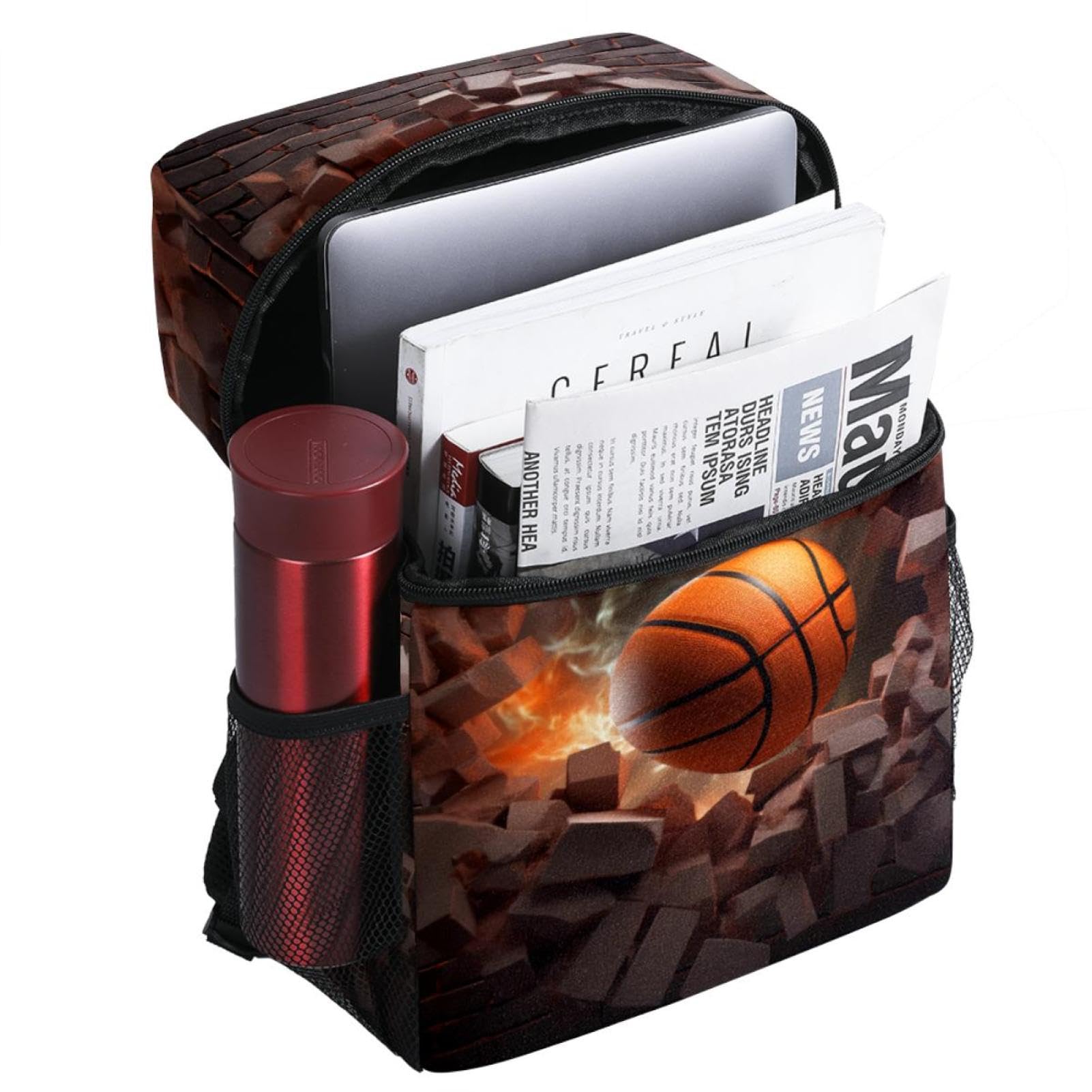 Men's & Women's Travel Backpack - Lightweight Durable Hiking Backpack for Gym, Work & Outdoor Adventures | Basketball Wall Art Abstract Design
