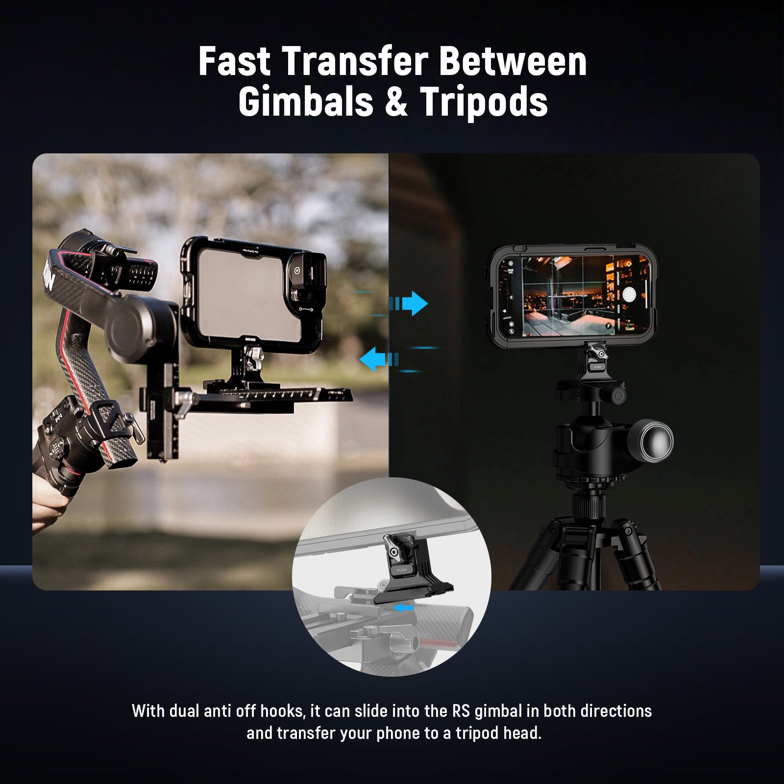 NEEWER PA063 Universal Phone Tripod Mount Holder for iPhone 15 Pro/15 Pro Max & Samsung Galaxy S24 Ultra - Adjustable Phone Cage for Photography, Vlogging, Live Streaming & Video Recording