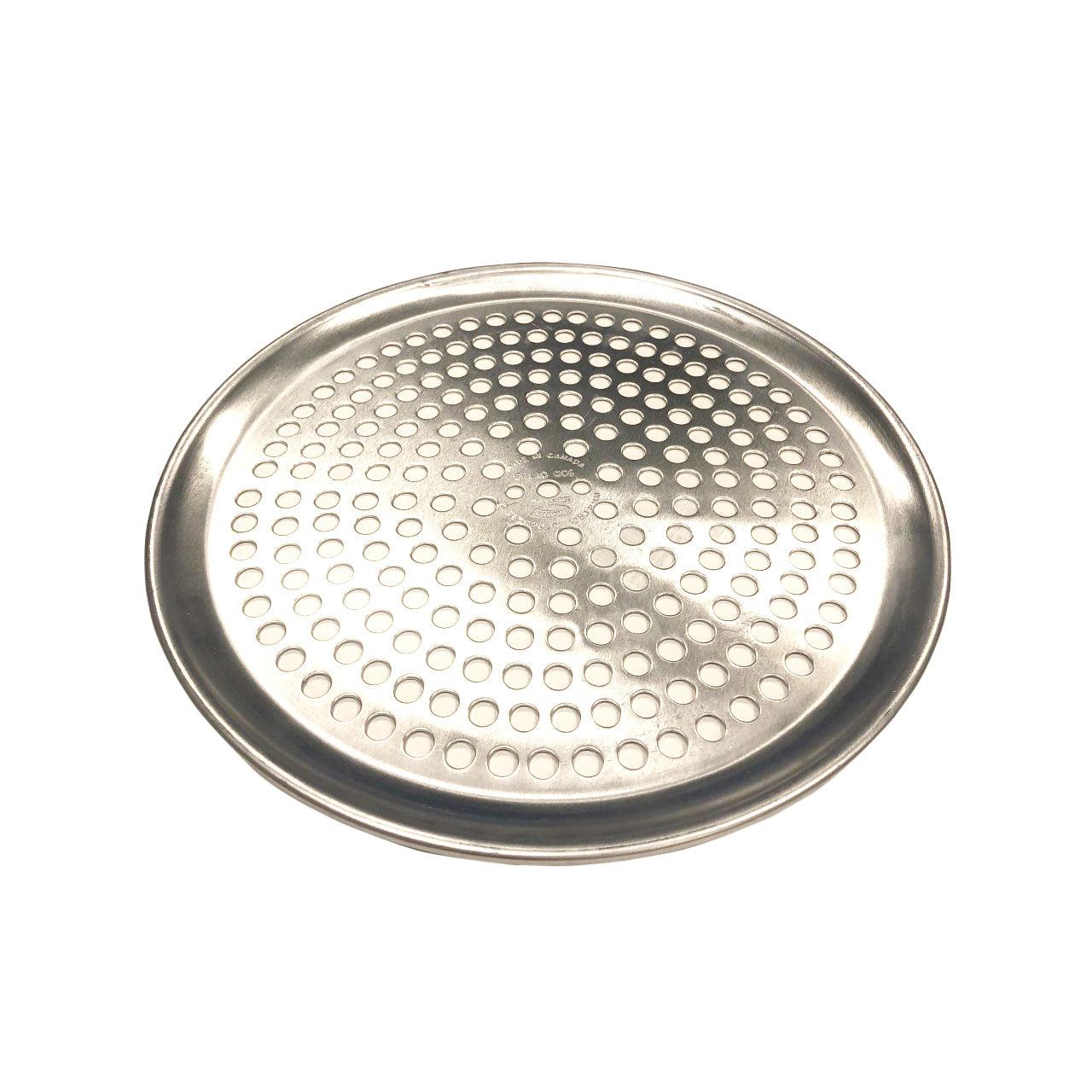 Premium Crown Cookware 15/20 Gauge Aluminum Perforated Pizza Pan - 500 07153 - Perfect for Home Baking, Restaurant Use & Outdoor BBQ Cooking