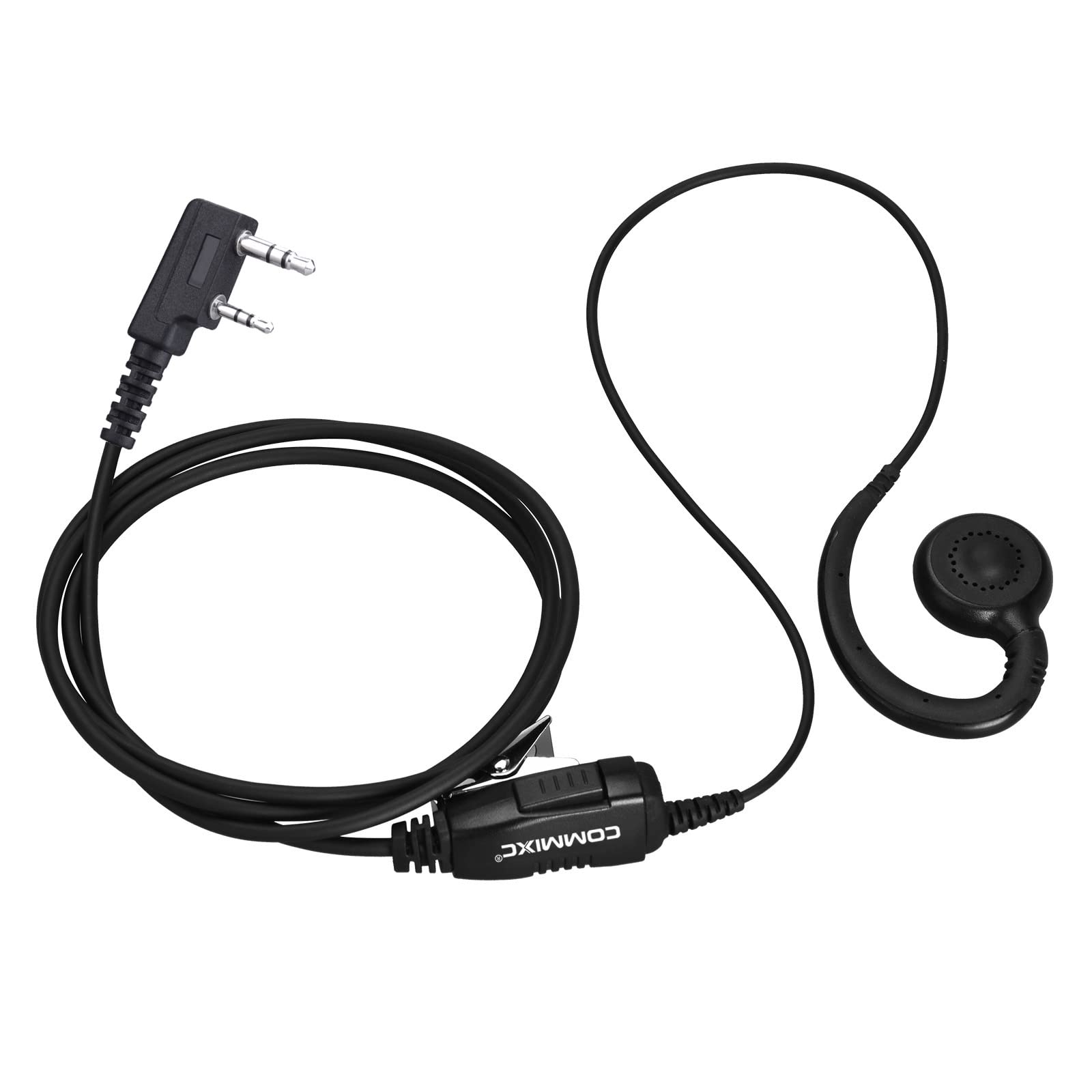 2-Pack Walkie Talkie Earpieces with PTT Mic - 3.5mm/2.5mm 2-Pin Two Way Radio Headset, 180° Rotatable Earbud for Kenwood BaoFeng Radios - Perfect for Security, Construction & Outdoor Adventures