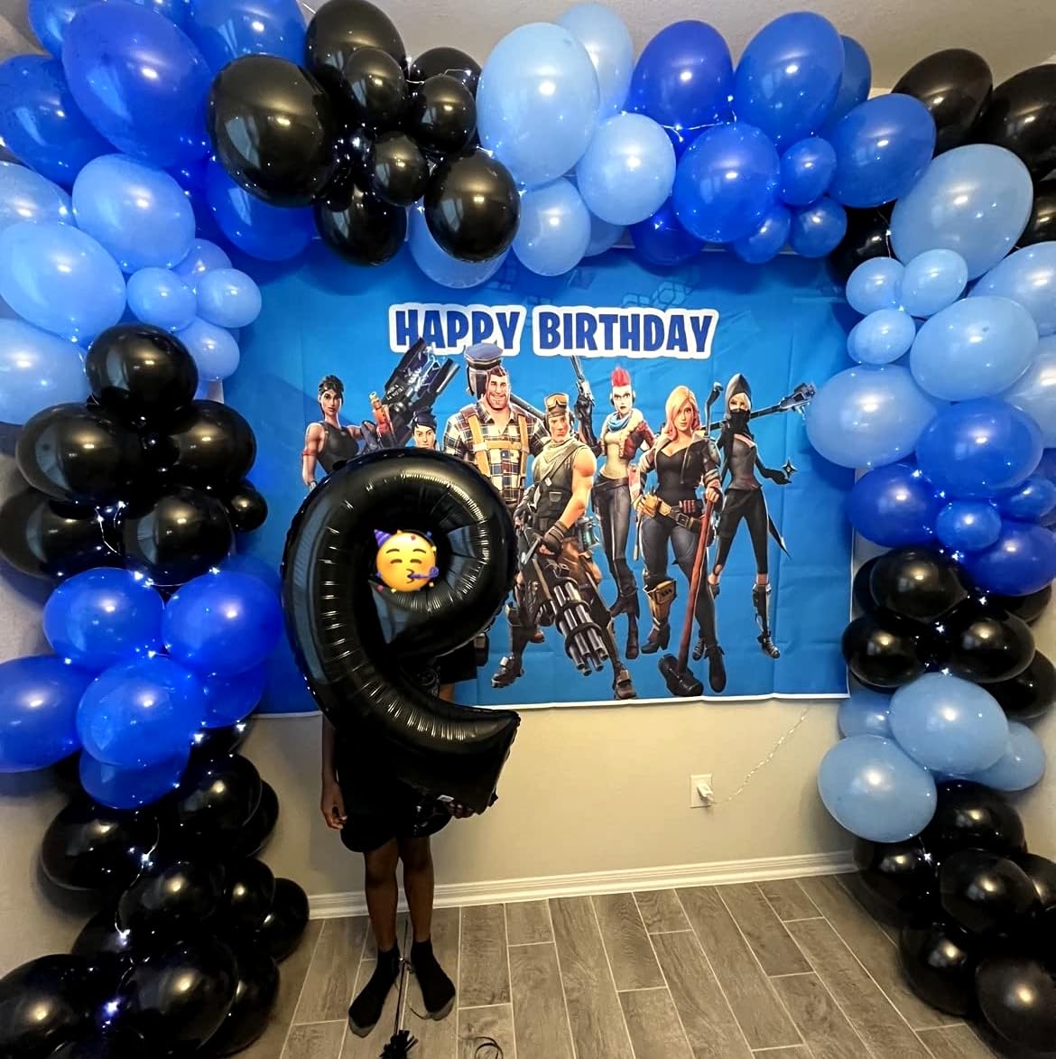 60 Pcs Blue and Black Balloons Set - 12 Inch Baby Blue & Dark Blue Gamer Balloons for Video Game Party Decorations, Kids Birthday Party Supplies, Baby Shower & Gender Reveal Decor