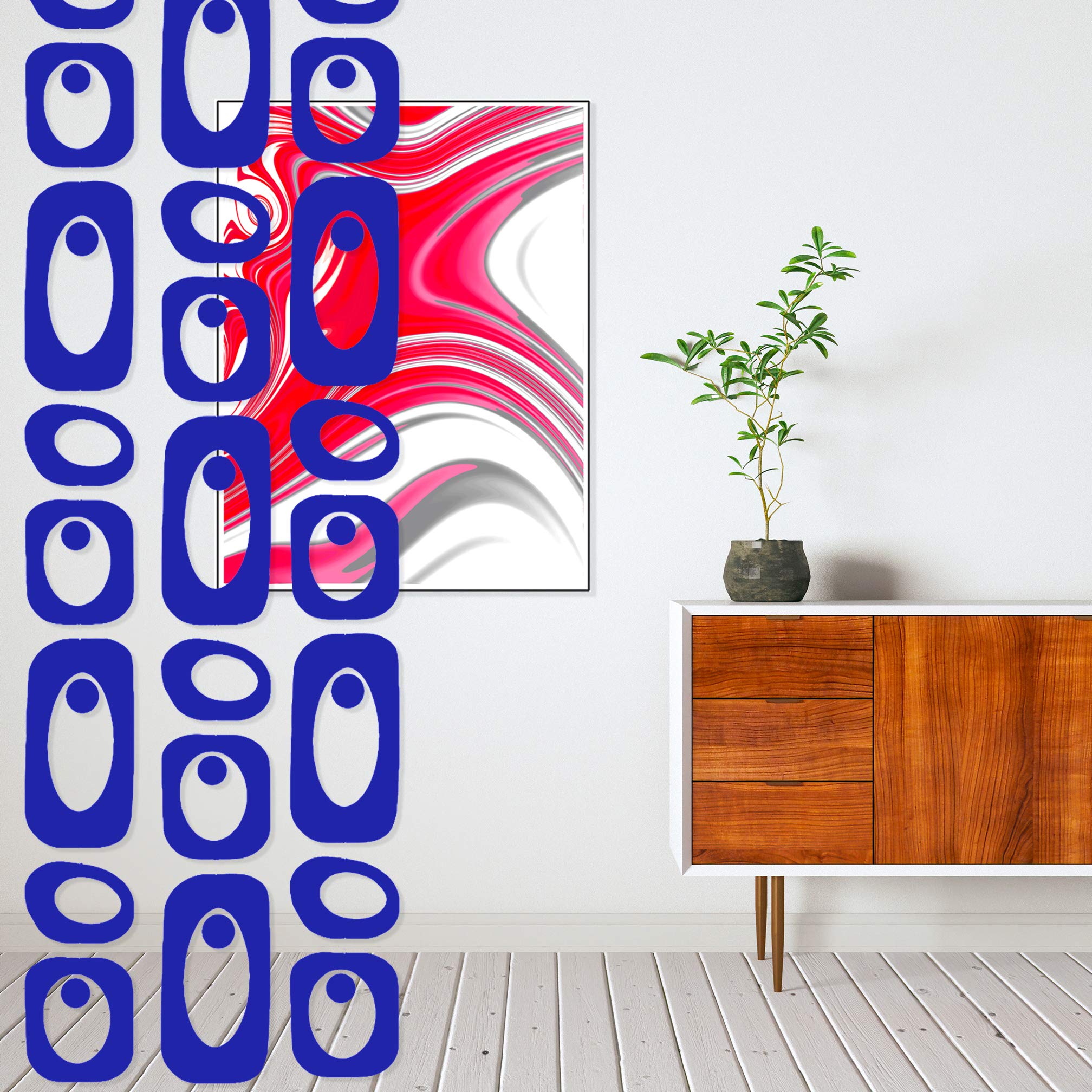 Stylish Navy Blue Room Divider DIY Kit - Mid Century Modern Home Decor - 30