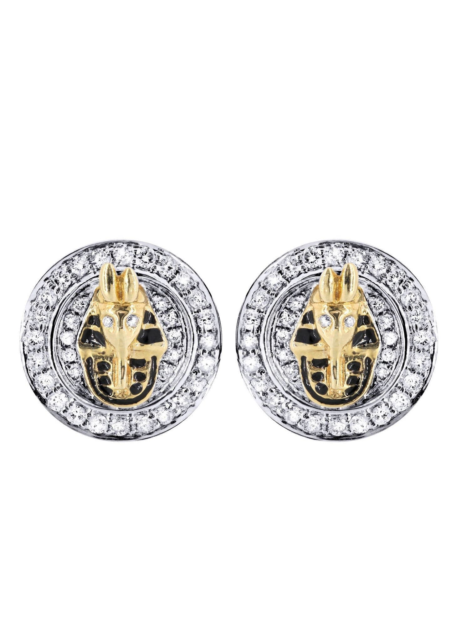 14K Yellow Gold Diamond Earrings for Men - 0.76 Carat Stud Earrings | Perfect for Gifts, Weddings & Special Occasions