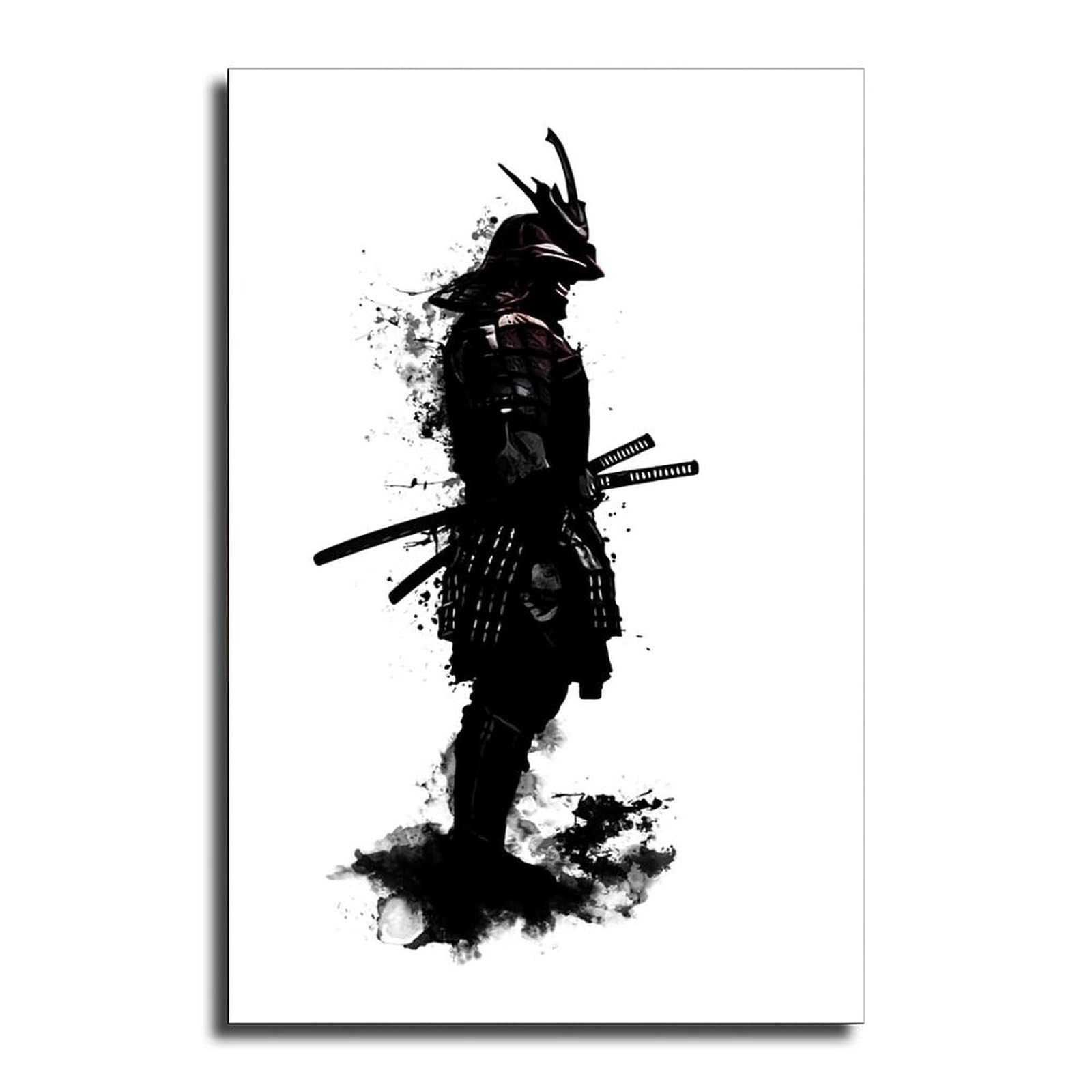 Authentic Japanese Armored Samurai Anime Poster - Premium Canvas Wall Art for Living Room & Bedroom Decor - 16x24 Inches (40x60cm) - Perfect for Anime Fans, Game Rooms & Japanese Culture Enthusiasts