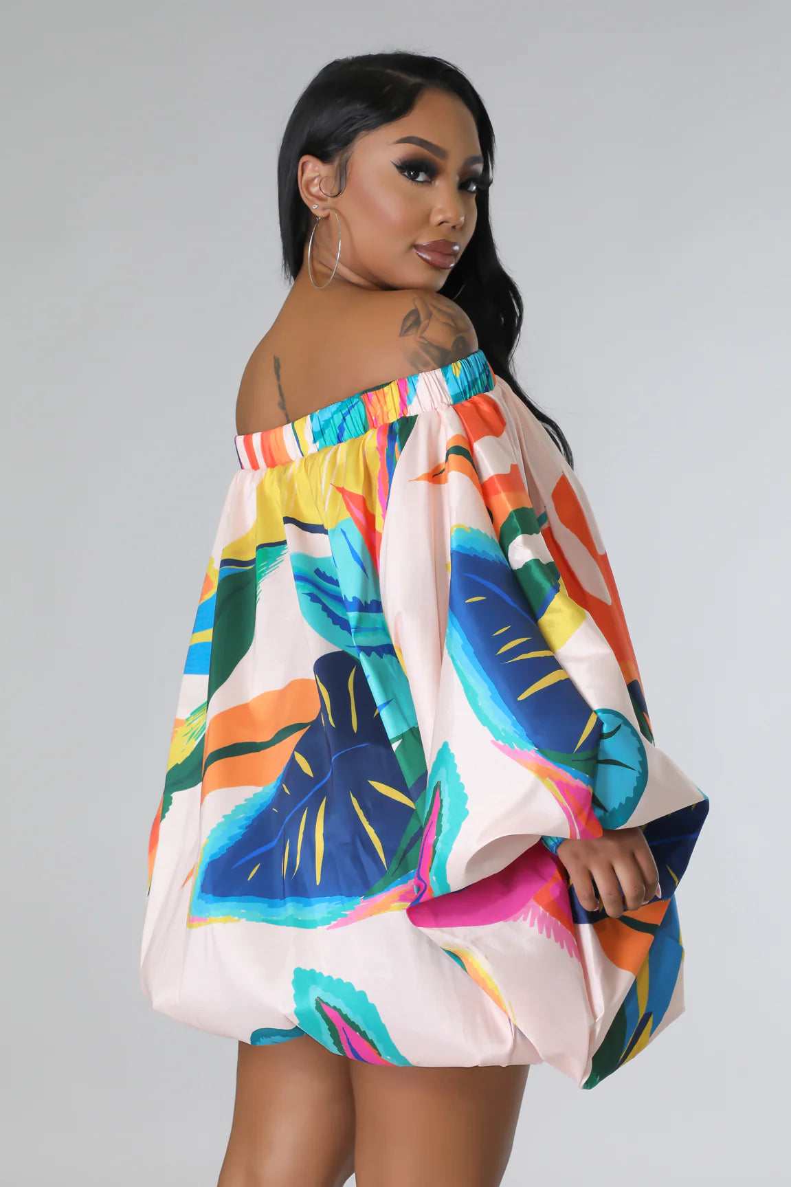 Stylish Tropical Abstract Print Dress - Perfect for Beach Vacations, Summer Parties & Casual Outings