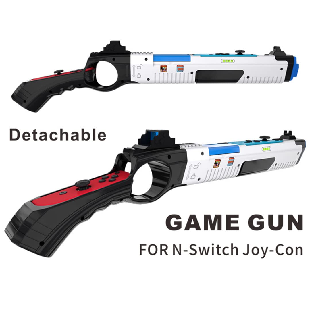 CUZKC Splatoon 2 & Splatoon 3 Compatible Joy-Con Grip Handle - Nintendo Switch Shooting Gun Controller Accessory (Black & Yellow) - Perfect for Multiplayer Gaming and Splatoon Themed Parties