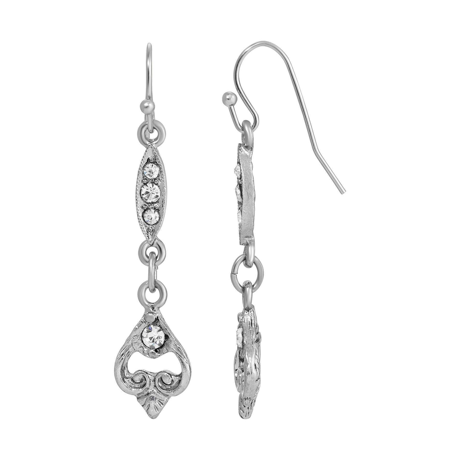 1928 Jewelry Classic Glam Crystal Drop Vintage Style Earrings - Elegant Dangle Earrings for Women, Perfect for Weddings, Parties & Evening Events