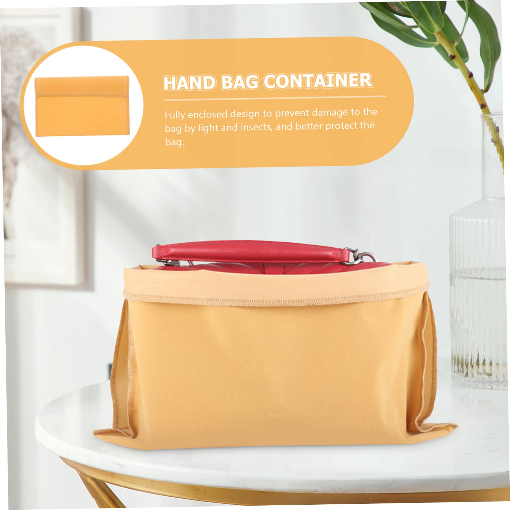 TENDYCOCO 2-Pack Large Dustproof Storage Bags - Foldable Vacuum Sealer Organizer for Handbags, Purses, Blankets & Travel Essentials | Durable Khaki Flocking Cloth Utility Bags for Home, Closet & On-the-Go Organization
