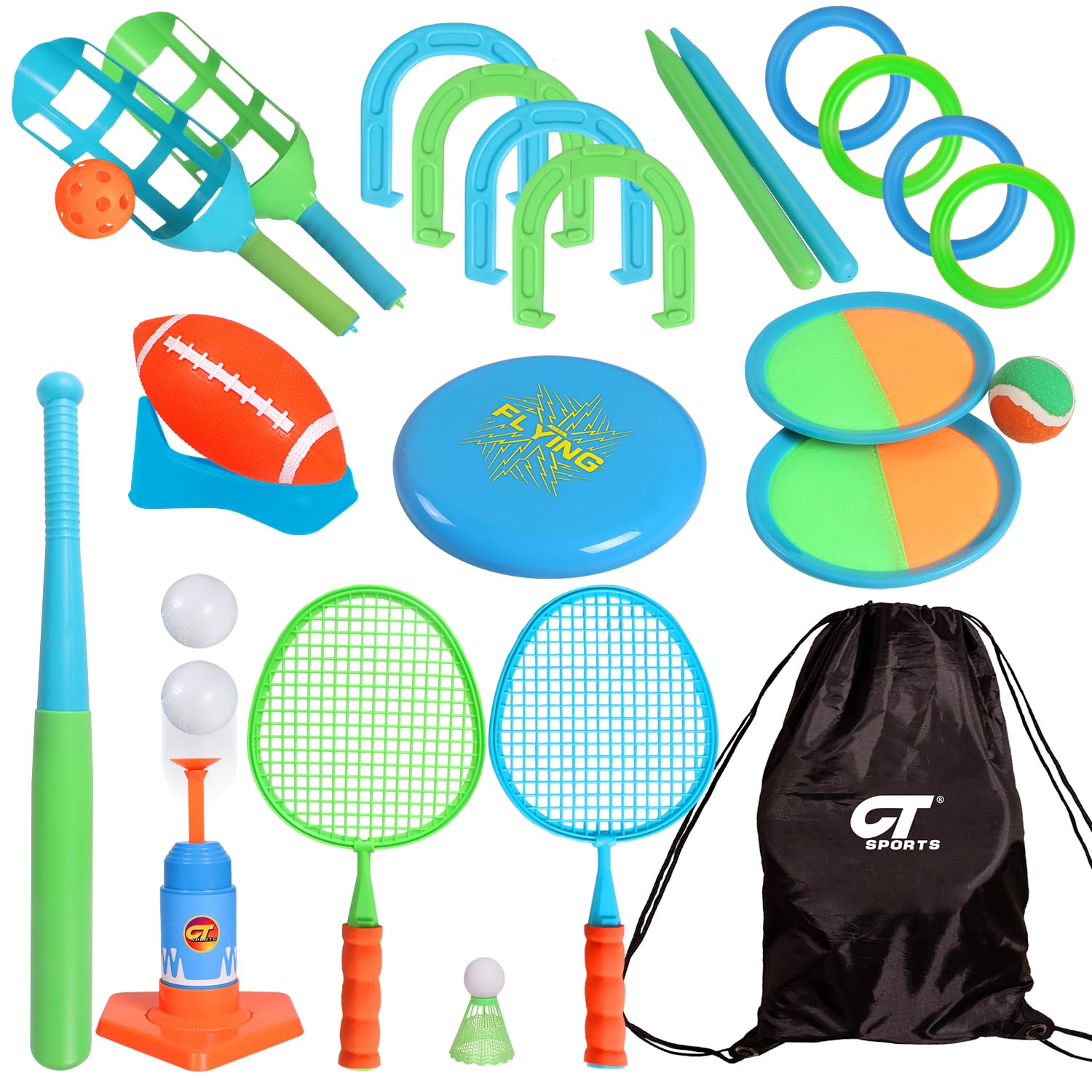 8-in-1 Outdoor Sports Set for Kids - Backyard Games Equipment for Family Fun - Perfect for Birthday Parties, Picnics, and Summer Outdoor Activities