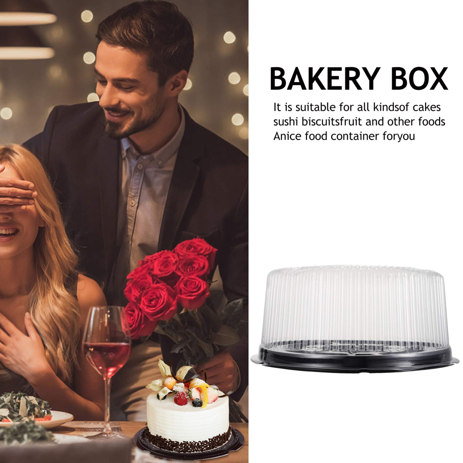 Hemoton 5-Piece Clear Cake Carrier Set - Disposable Cake Storage Container with Dome Lid for Cheesecake, Wedding Cakes & Desserts | Perfect for Bakeries, Catering & Party Serving
